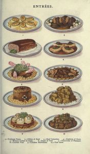 public domain vintage color illustrations of food and meat veal dishes