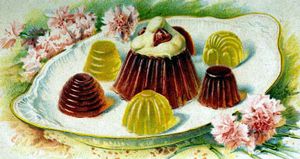 antique jell o dessert illustration
