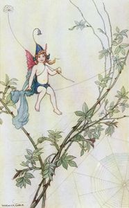 But Puck Was Seated on a Spiders Thread 1920 Warwick Goble
