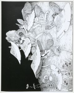 The Butterfly Fairies Under Their Mushroom Umbrellas