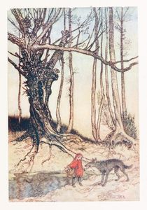When She Got to the Wood She Met a Wolf 1920 Arthur Rackham