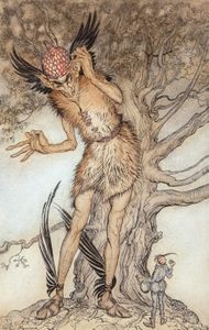 A Terrible Fellow Little Brother and Little Sister Interior Illustration 1917 Arthur Rackham