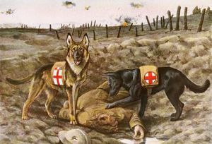 Police Dog and Belgian Sheperd Vintage Illustrations