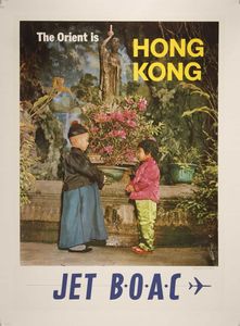 The Orient Is Hong Kong Jet BOAC Poster 1960s Vintage Travel Poster