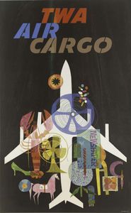TWA Air Cargo David Klein 1965 Vintage Travel Poster