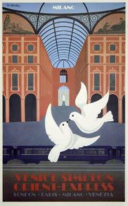 Venice Simplon Orient ExpressâMilano Pierre Fix Masseau 1982 Vintage Travel Poster