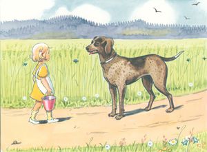 Annika the Girl with a Big Dog
