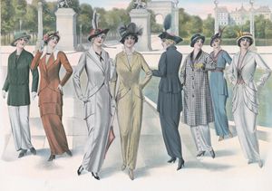 Les Parisiennes Spring and Summer Vintage Drawing of Women in a Fashion Catalog