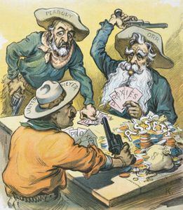 Vintage Illustration of Cowboys Playing a Card Game