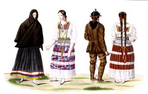 Vintage Illustration of Fashion in Bolivia