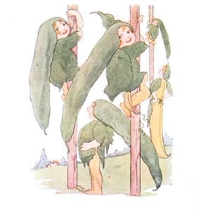 String Beans Vintage Fairytale Illustration