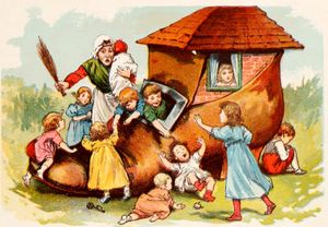 There Was an Old Woman Who Livedin a Shoe Nursery Rhyme Illustration