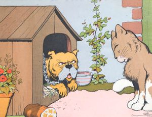 Dog and Cat Animal Character Illustration