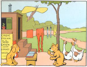 Dog and Cats Animal Character Illustration