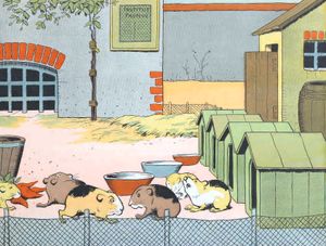 Guinea Pigs Gathered Animal Character Illustration