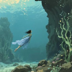 underwater scene, in the style of Outhwaite, Ida R...